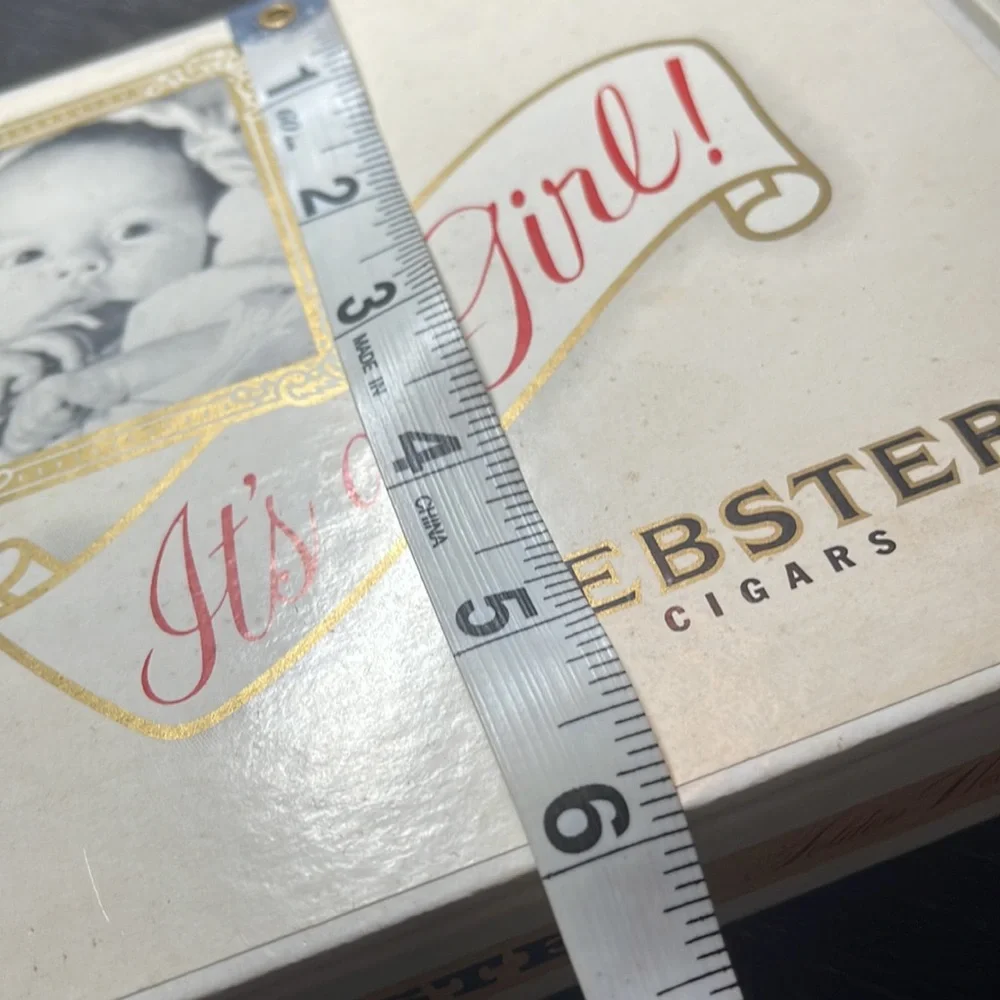 WEBSTER CIGARS BOX ITS A GIRL  8 in. by 6 in.
